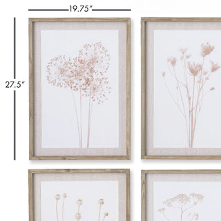 STYLIZED BOTANICAL PRINTS, SET OF 4