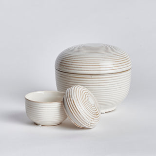 TODA DECORATIVE LIDDED JARS, SET OF 2