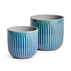 ALBA POTS BLUE, SET OF 2