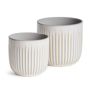 ALBA POTS WHITE, SET OF 2