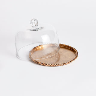 BRAIDEN TRAY WITH CLOCHE SMALL