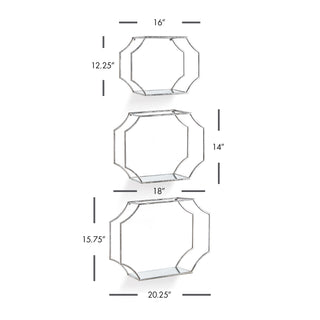 HUDSON MIRRORED WALL SHELVES, SET OF 3