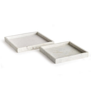 AMANI SQUARE MARBLE TRAYS LARGE, SET OF 2
