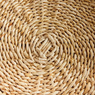 ABACA FRENCH BRAIDED ROUND TRAYS, SET OF 2