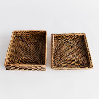 BURMA RATTAN LIDDED LETTER BOX