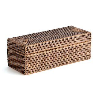 BURMA RATTAN 3-COMPARTMENT LIDDED BOX
