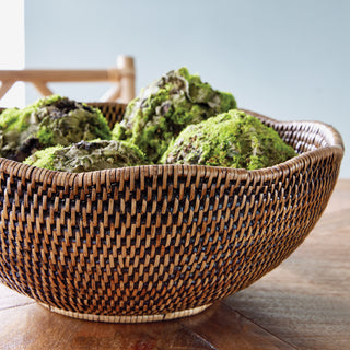 BURMA RATTAN SCALLOPED EDGE BOWL