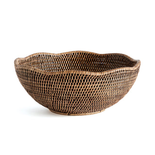 BURMA RATTAN SCALLOPED EDGE BOWL