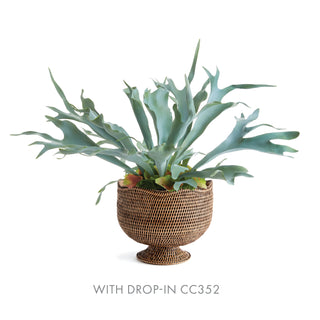 BURMA RATTAN  FOOTED CACHEPOT