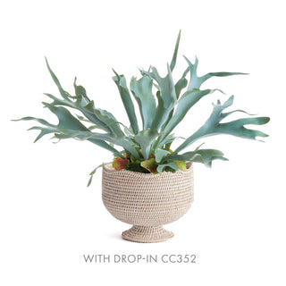 BURMA RATTAN FOOTED CACHEPOT