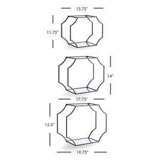 HUDSON MIRRORED WALL SHELVES, SET OF 3