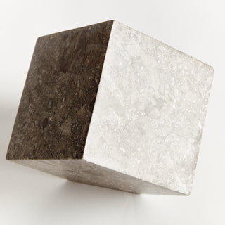 ABSTRACT MARBLE CUBE SCULPTURE