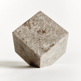 ABSTRACT MARBLE CUBE SCULPTURE