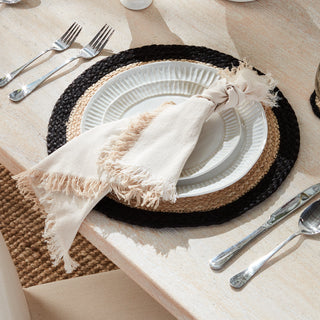 JUTE COIL ROUND PLACEMATS, SET OF 8