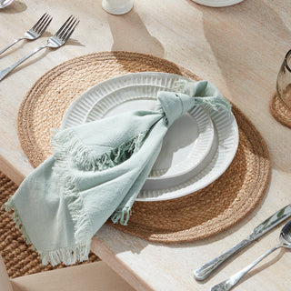 JUTE COIL OVAL PLACEMATS, SET OF 8