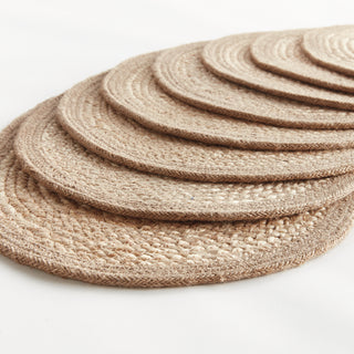 JUTE COIL OVAL PLACEMATS, SET OF 8