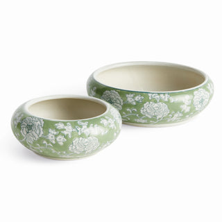 IMPERIAL LOTUS LOW POTS, SET OF 2