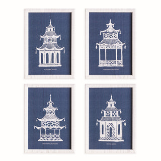 TRADITIONAL PAGODA STUDY, SET OF 4