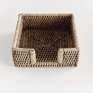 BURMA RATTAN SQUARE COCKTAIL NAPKIN HOLDER