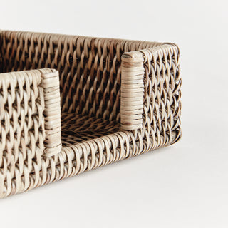 BURMA RATTAN SQUARE COCKTAIL NAPKIN HOLDER