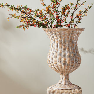 CHESAPEAKE RATTAN FOOTED URN TALL