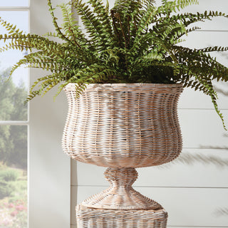 CHESAPEAKE RATTAN FOOTED URN WIDE