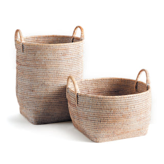 BURMA RATTAN ORCHARD BASKETS, SET OF 2