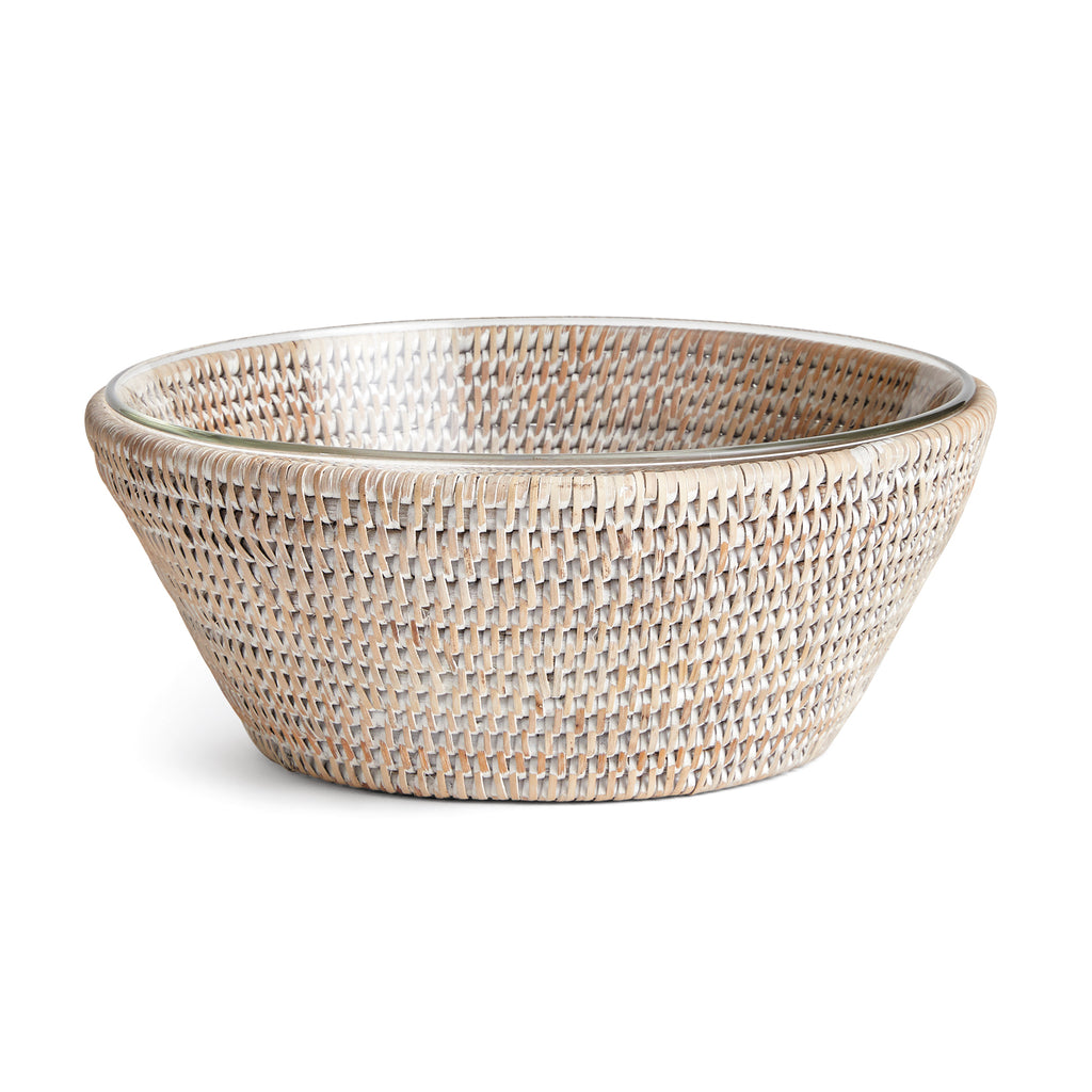BURMA RATTAN SERVING BOWL 10.75