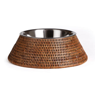 BURMA RATTAN PET BOWL
