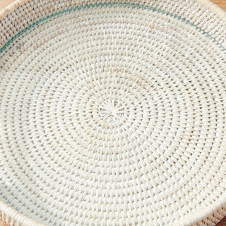 BURMA RATTAN ROUND SERVING TRAY