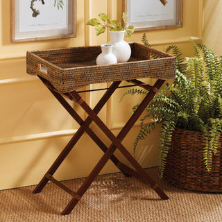 BURMA RATTAN BUTLER TRAY TABLE