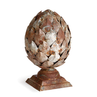 WEATHERED METAL ARTICHOKE FINIAL SMALL