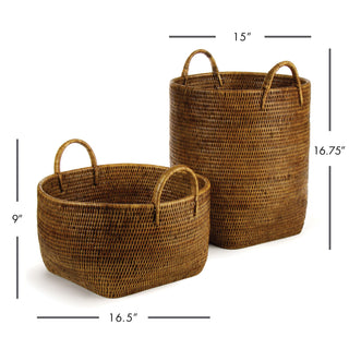 BURMA RATTAN ORCHARD BASKETS, SET OF 2
