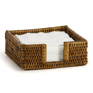 BURMA RATTAN SQUARE COCKTAIL NAPKIN HOLDER