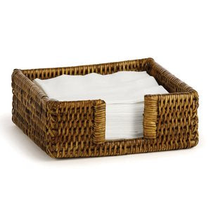 BURMA RATTAN SQUARE COCKTAIL NAPKIN HOLDER