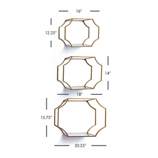 HUDSON MIRRORED WALL SHELVES, SET OF 3