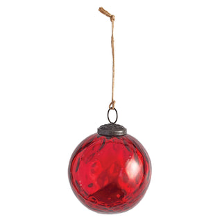 WINTERBERRY GLASS ORB ORNAMENT 4"